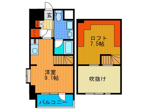 ｴｽﾘｰﾄﾞ大阪ｼﾃｨ-ｳｴｽﾄ(306)の物件間取画像